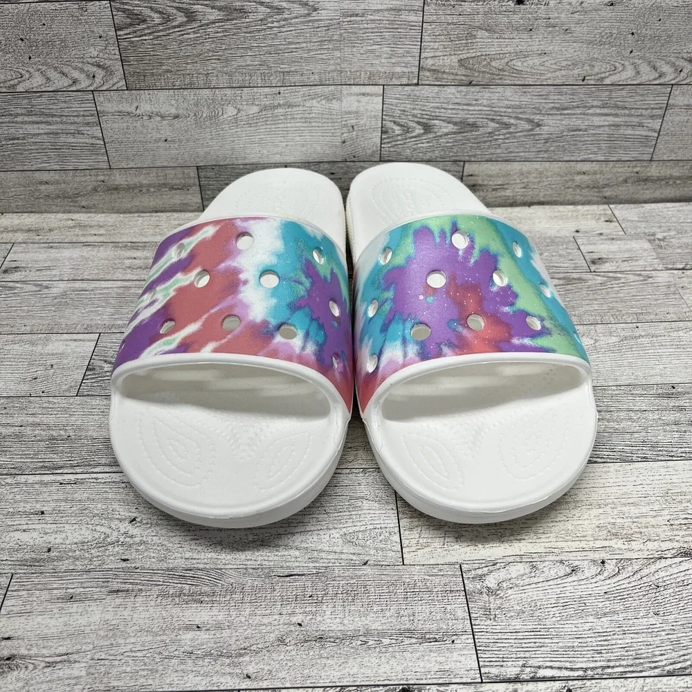 Crocs Classics Slides Tye Dye White Men Size‎ 12